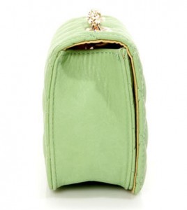 In So Mini Words Quilted Mint vegan leather purse