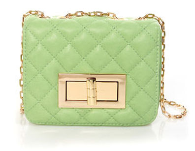 In So Mini Words Quilted Mint vegan leatherPurse