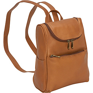 Le Donne Leather Everyday Backpack Purse tan