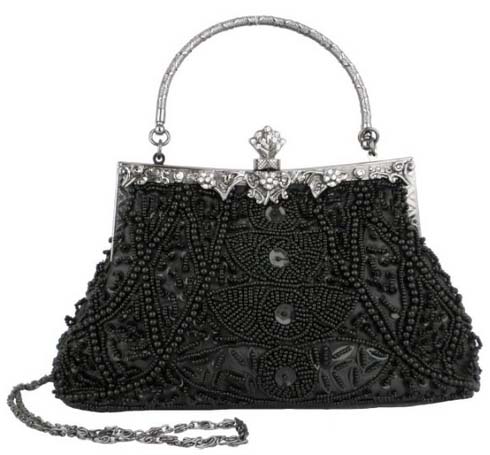 Exquisite Seed Bead Sequined Leaf Evening Purse 