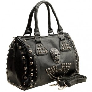 HOWEA 3D Rhinestones Devil Skull Gothic Studded Handbag